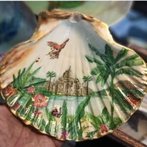 The Eternal Embrace – Luxury Handcrafted Taj Mahal Shell Art